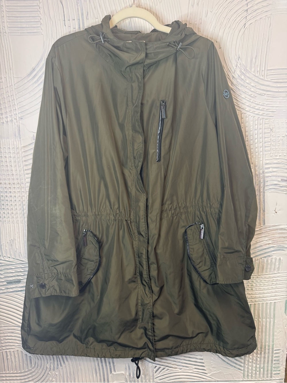 MICHAEL Michael Kors Olive Green Hooded Trench Coat